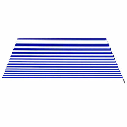 Awning Replacement Fabric 400x350 cm Polyester Drop 3.5 m Width 4 m Blue and white