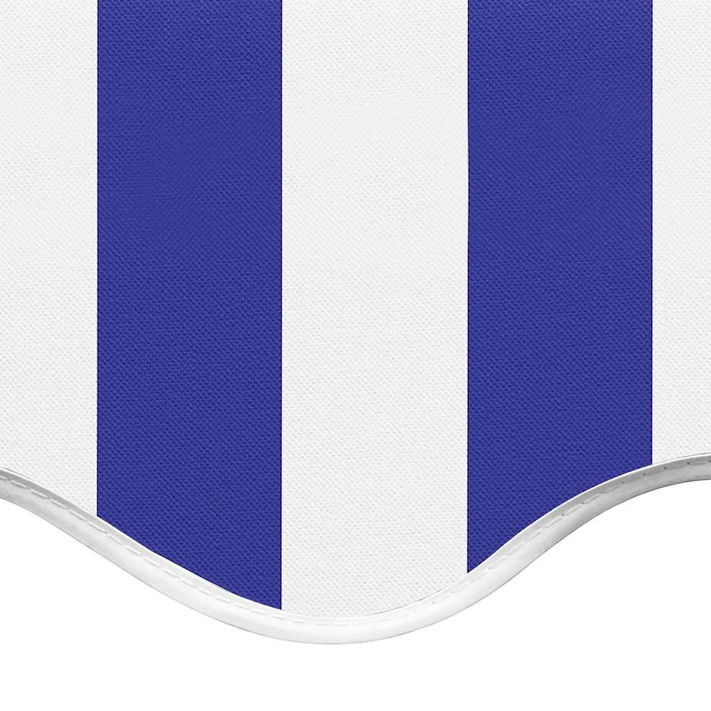 Awning Replacement Fabric 400x350 cm Polyester Drop 3.5 m Width 4 m Blue and white