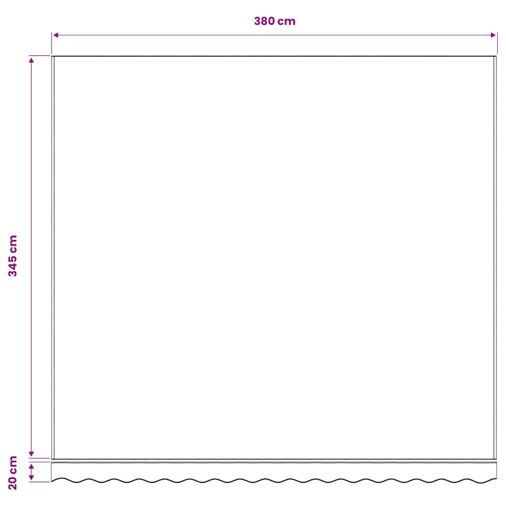 Awning Replacement Fabric 400x350 cm Polyester Drop 3.5 m Width 4 m Blue and white
