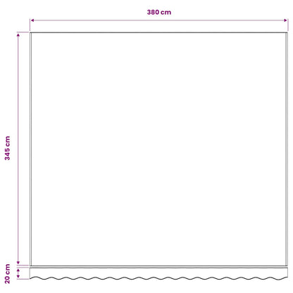 Awning Replacement Fabric 400x350 cm Polyester Drop 3.5 m Width 4 m Blue and white