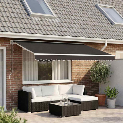 Awning Replacement Fabric 400x350 cm Polyester Drop 3.5 m Width 4 m Anthracite