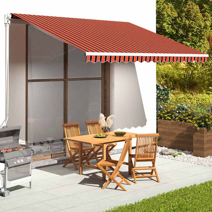 Awning Replacement Fabric 400x350 cm Polyester Drop 3.5 m Width 4 m Orange red and brown