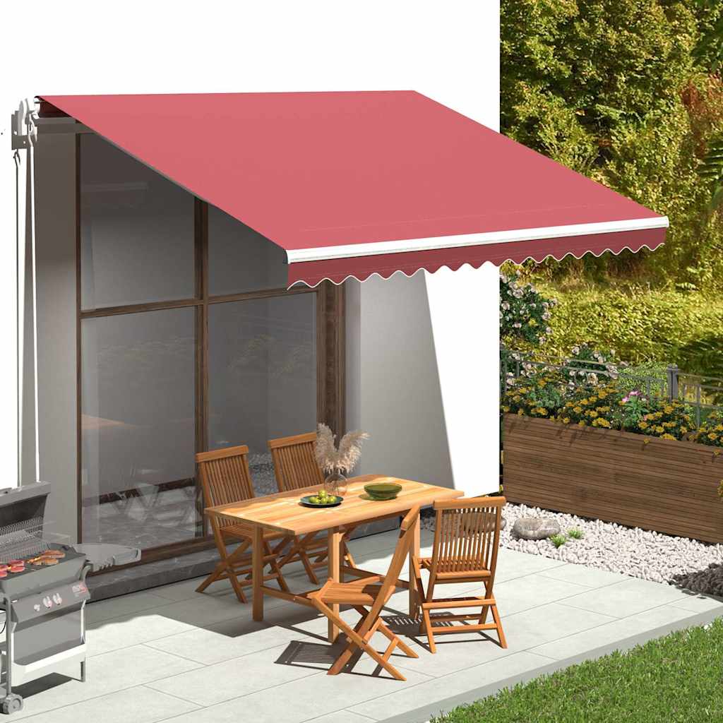 Awning Replacement Fabric 400x350 cm Polyester Drop 3.5 m Width 4 m Burgundy red