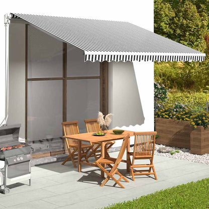 Awning Replacement Fabric 400x350 cm Polyester Drop 3.5 m Width 4 m Anthracite and white