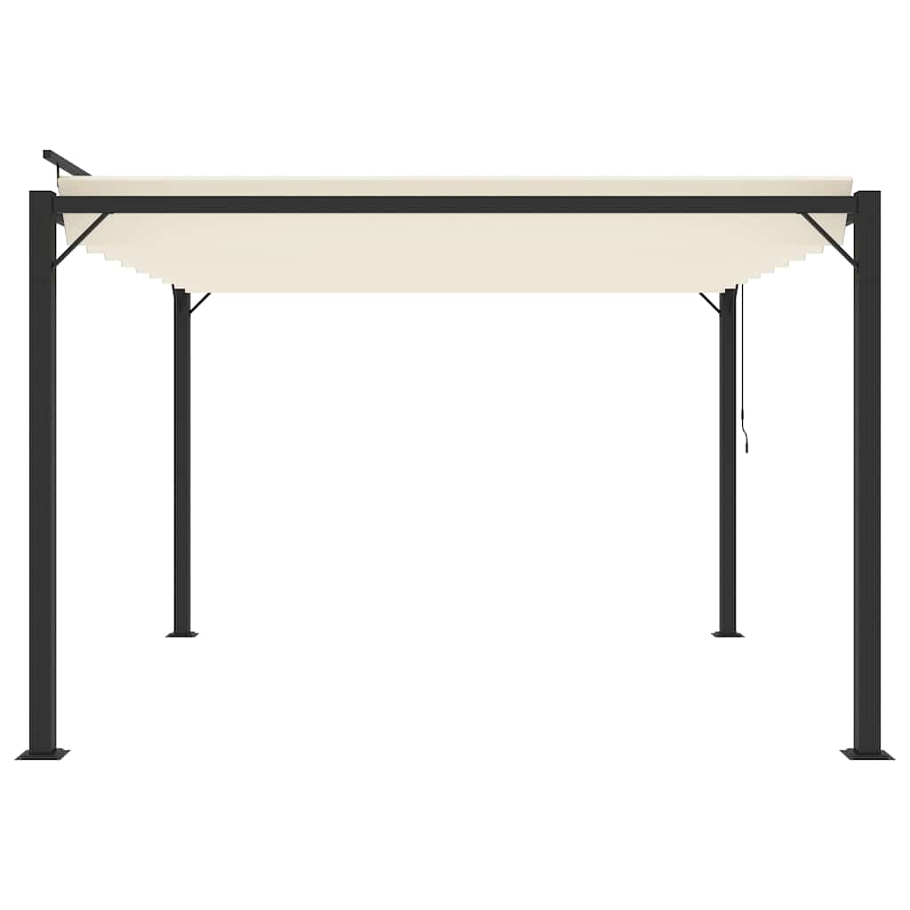 313924 vidaXL Gazebo with Louvered Roof 3x3 m Cream Fabric and Aluminium 5
