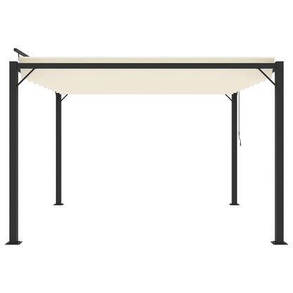 313924 vidaXL Gazebo with Louvered Roof 3x3 m Cream Fabric and Aluminium 5