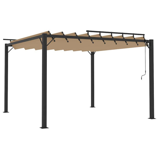 313925 vidaXL Gazebo with Louvered Roof 3x3 m Taupe Fabric and Aluminium 2