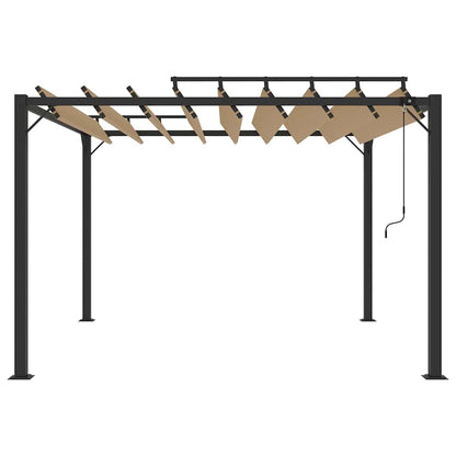 313925 vidaXL Gazebo with Louvered Roof 3x3 m Taupe Fabric and Aluminium 3