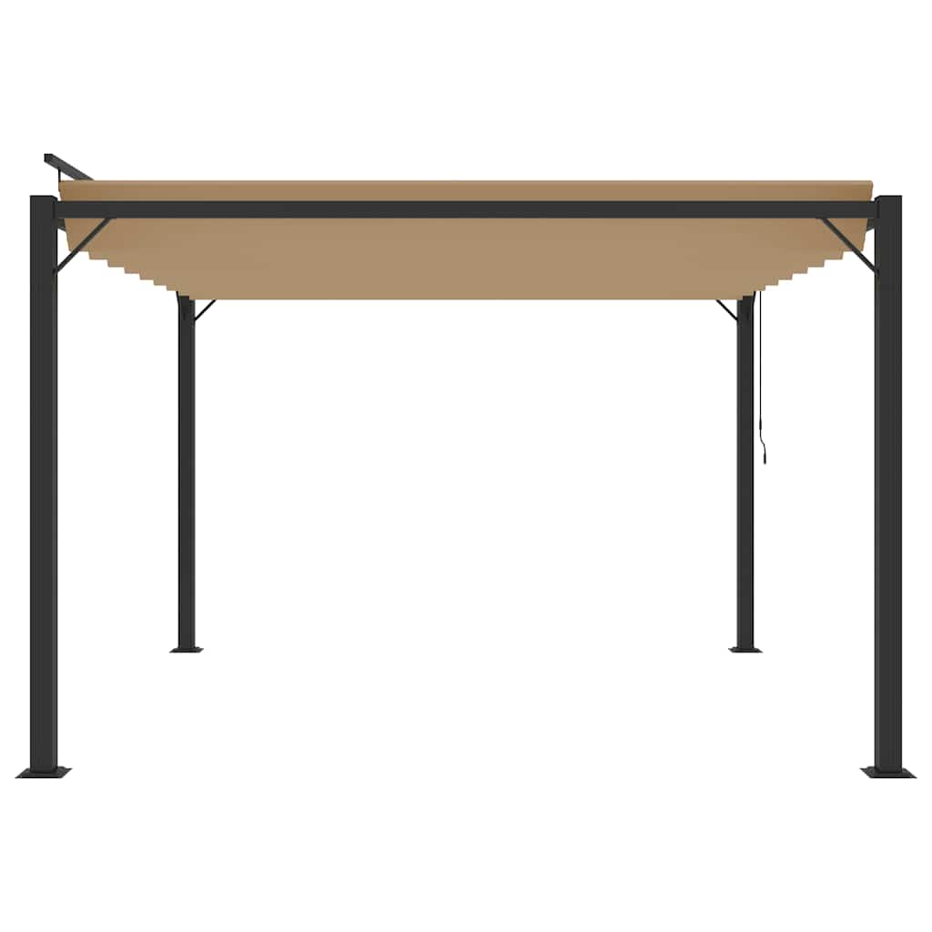 313925 vidaXL Gazebo with Louvered Roof 3x3 m Taupe Fabric and Aluminium 5