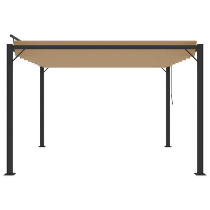313925 vidaXL Gazebo with Louvered Roof 3x3 m Taupe Fabric and Aluminium 5