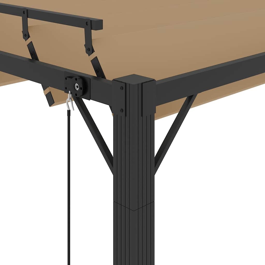 313925 vidaXL Gazebo with Louvered Roof 3x3 m Taupe Fabric and Aluminium 6