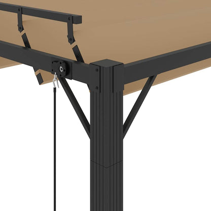313925 vidaXL Gazebo with Louvered Roof 3x3 m Taupe Fabric and Aluminium 6