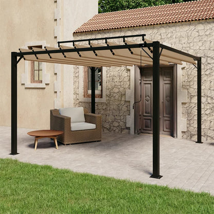 313925 vidaXL Gazebo with Louvered Roof 3x3 m Taupe Fabric and Aluminium 1