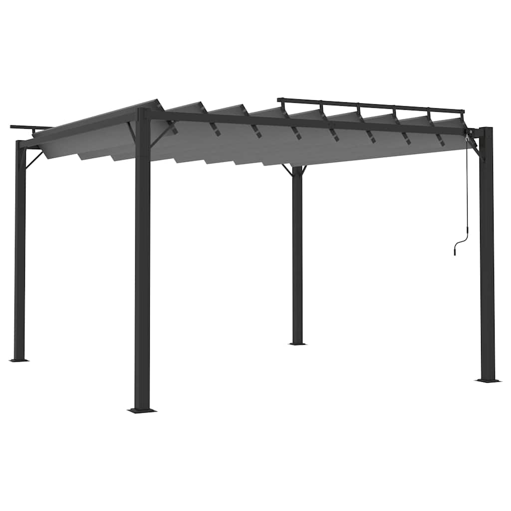 313926 vidaXL Gazebo with Louvered Roof 3x3 m Anthracite Fabric and Aluminium 2