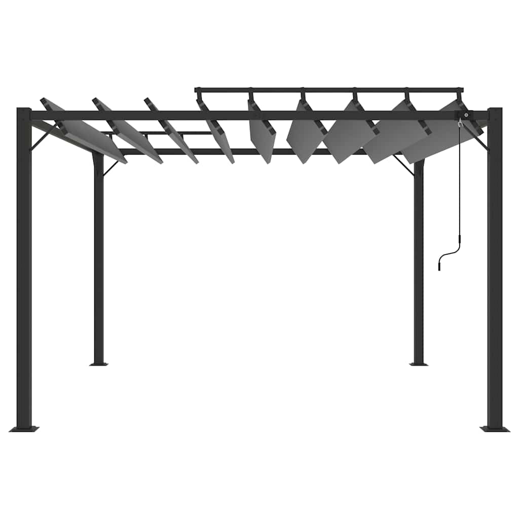 313926 vidaXL Gazebo with Louvered Roof 3x3 m Anthracite Fabric and Aluminium 3