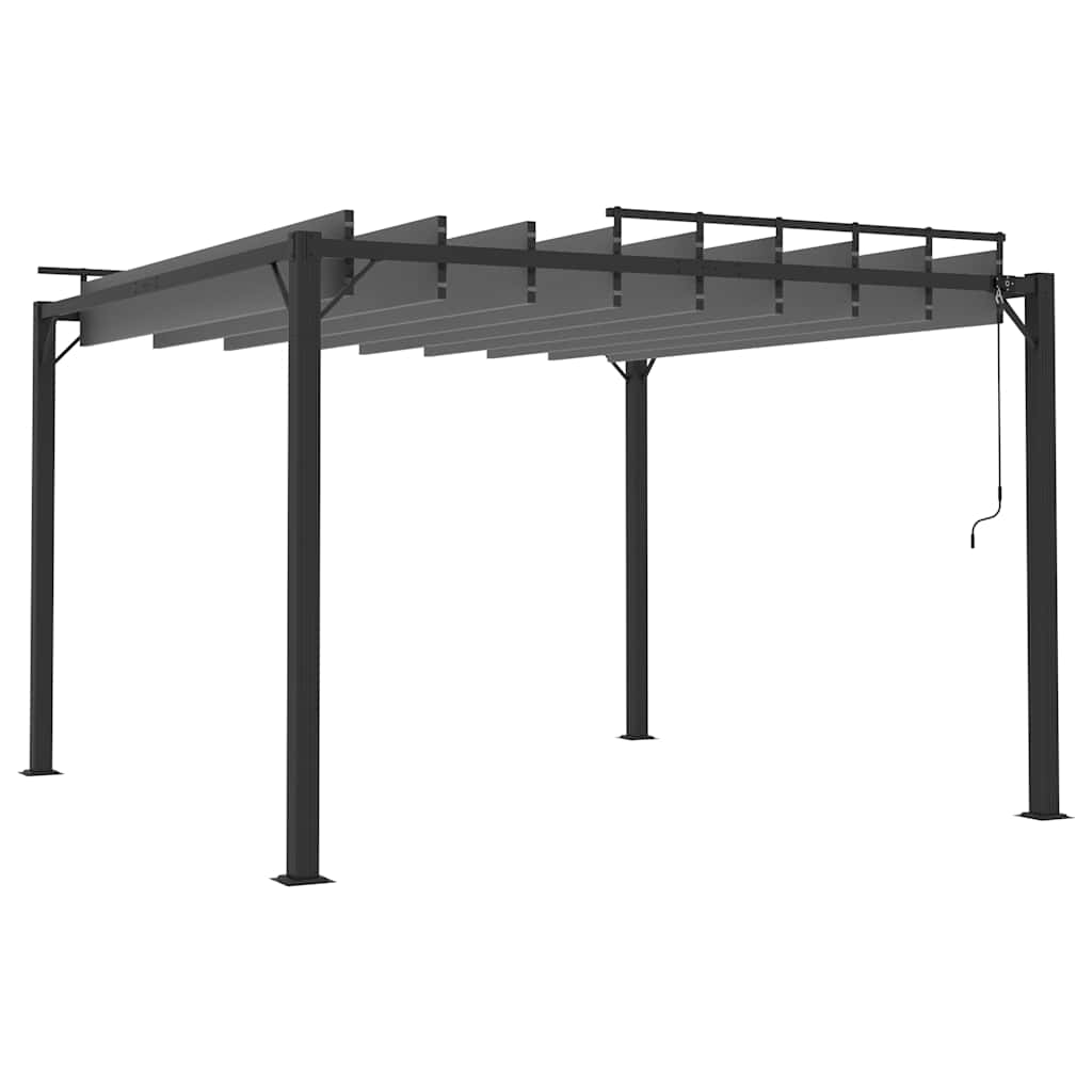 313926 vidaXL Gazebo with Louvered Roof 3x3 m Anthracite Fabric and Aluminium 5
