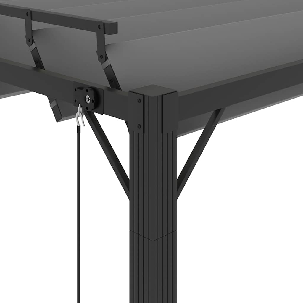 313926 vidaXL Gazebo with Louvered Roof 3x3 m Anthracite Fabric and Aluminium 6