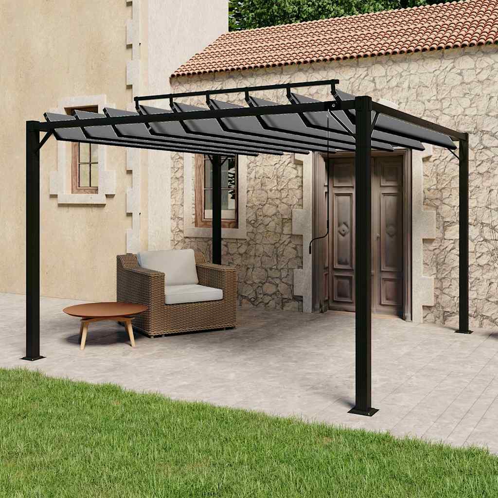 313926 vidaXL Gazebo with Louvered Roof 3x3 m Anthracite Fabric and Aluminium 1