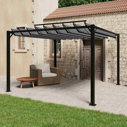 313926 vidaXL Gazebo with Louvered Roof 3x3 m Anthracite Fabric and Aluminium 1
