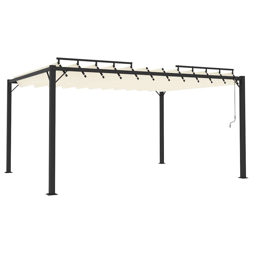 313927 vidaXL Gazebo with Louvered Roof 3x4 m Cream Fabric and Aluminium 2