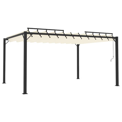 313927 vidaXL Gazebo with Louvered Roof 3x4 m Cream Fabric and Aluminium 2