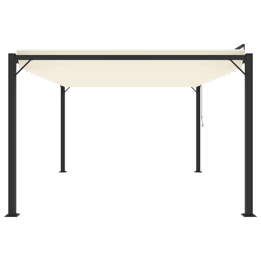313927 vidaXL Gazebo with Louvered Roof 3x4 m Cream Fabric and Aluminium 5