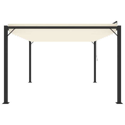 313927 vidaXL Gazebo with Louvered Roof 3x4 m Cream Fabric and Aluminium 5