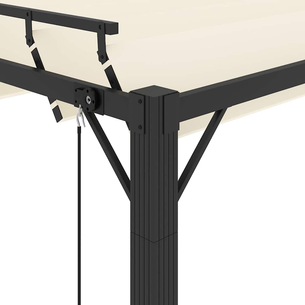 313927 vidaXL Gazebo with Louvered Roof 3x4 m Cream Fabric and Aluminium 6