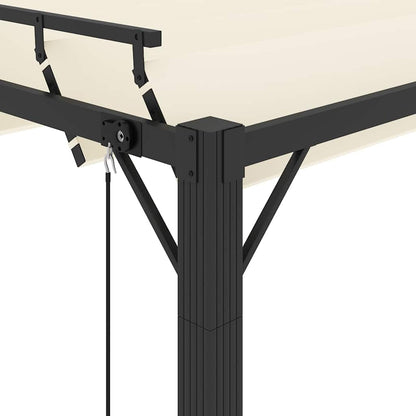 313927 vidaXL Gazebo with Louvered Roof 3x4 m Cream Fabric and Aluminium 6
