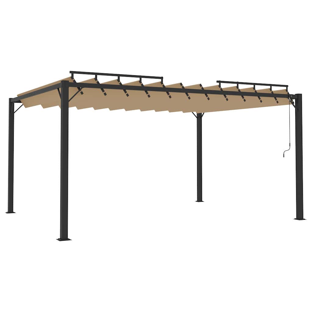 313928 vidaXL Gazebo with Louvered Roof 3x4 m Taupe Fabric and Aluminium 2