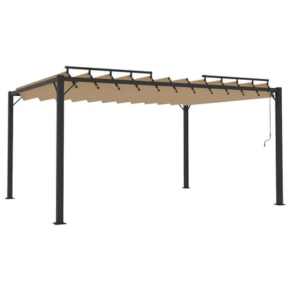 313928 vidaXL Gazebo with Louvered Roof 3x4 m Taupe Fabric and Aluminium 2