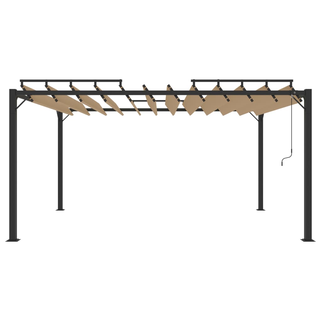 313928 vidaXL Gazebo with Louvered Roof 3x4 m Taupe Fabric and Aluminium 3