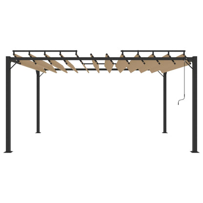 313928 vidaXL Gazebo with Louvered Roof 3x4 m Taupe Fabric and Aluminium 3