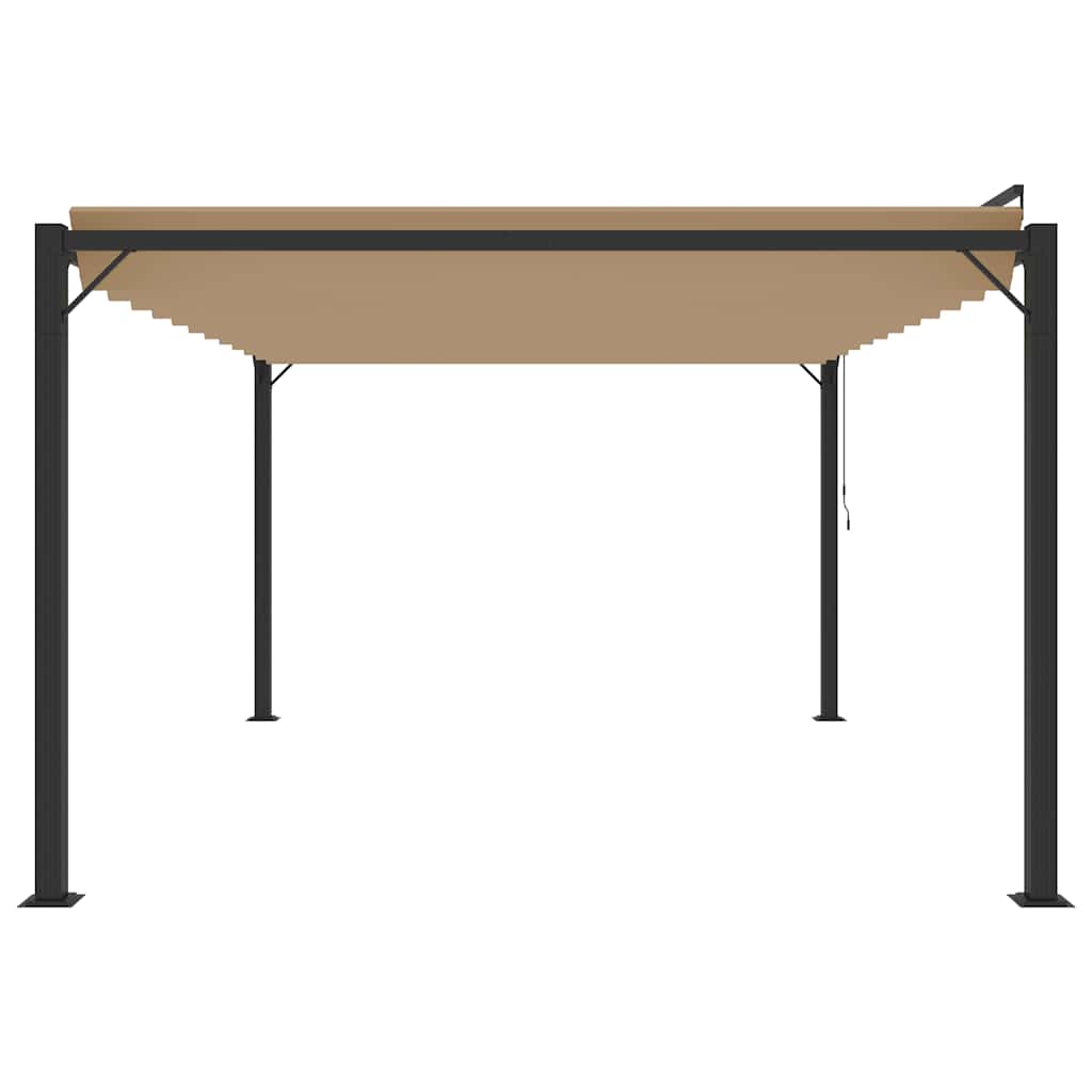 313928 vidaXL Gazebo with Louvered Roof 3x4 m Taupe Fabric and Aluminium 4