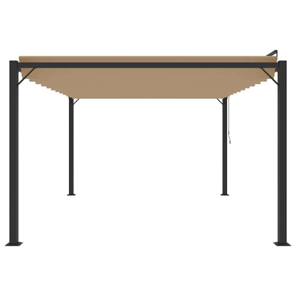 313928 vidaXL Gazebo with Louvered Roof 3x4 m Taupe Fabric and Aluminium 4