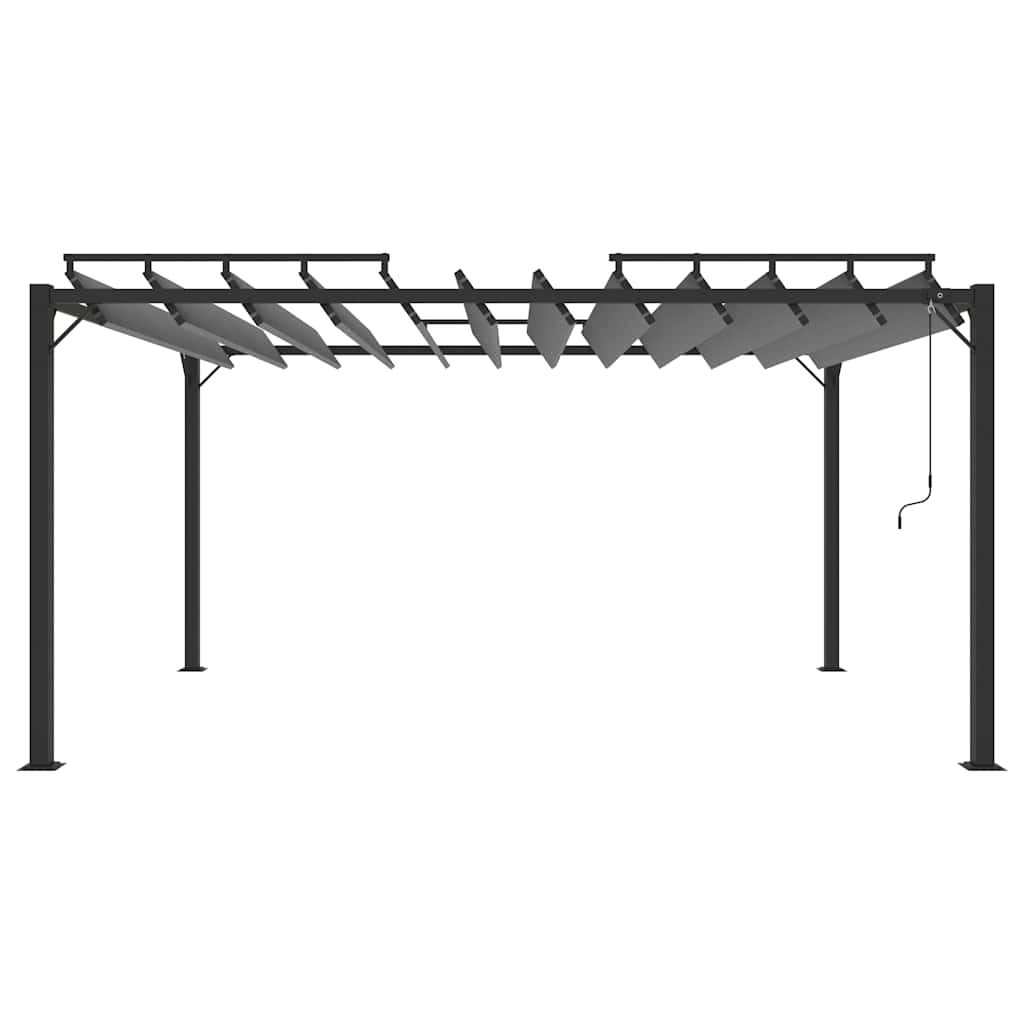 313929 vidaXL Gazebo with Louvered Roof 3x4 m Anthracite Fabric and Aluminium 3
