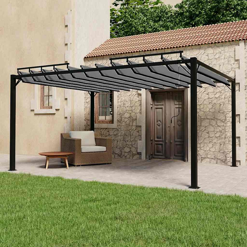 313929 vidaXL Gazebo with Louvered Roof 3x4 m Anthracite Fabric and Aluminium 1
