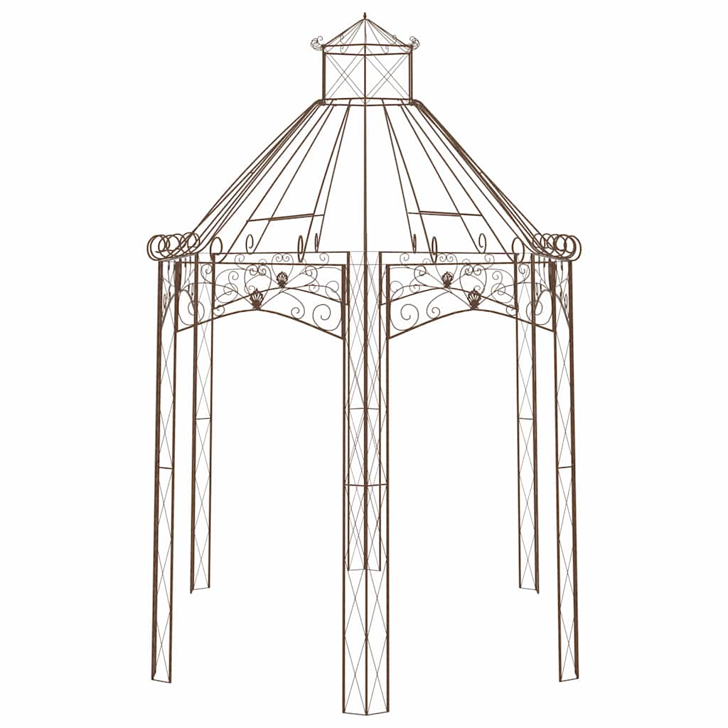 314000 vidaXL Garden Pavilion Antique Brown 400x258x378 cm Iron 3