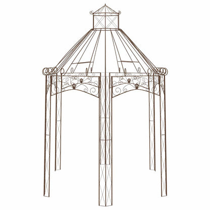 314000 vidaXL Garden Pavilion Antique Brown 400x258x378 cm Iron 3