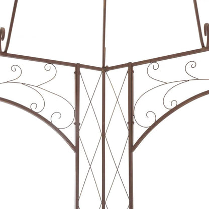 314000 vidaXL Garden Pavilion Antique Brown 400x258x378 cm Iron 5