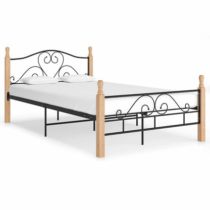 Bed Frame without Mattress Black Metal 120 x 200 cm