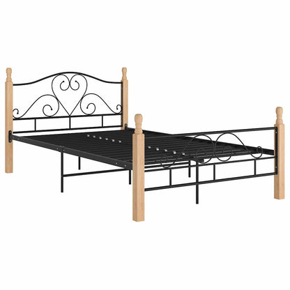 Bed Frame without Mattress Black Metal 120 x 200 cm