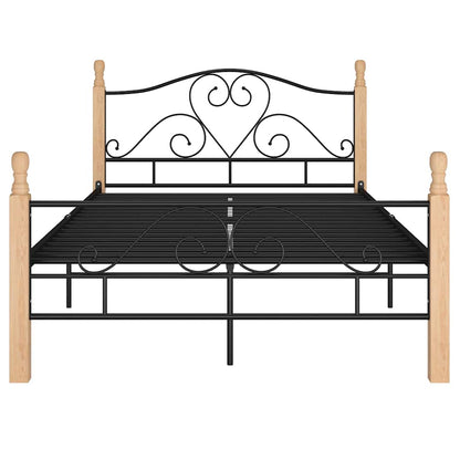 Bed Frame without Mattress Black Metal 120 x 200 cm