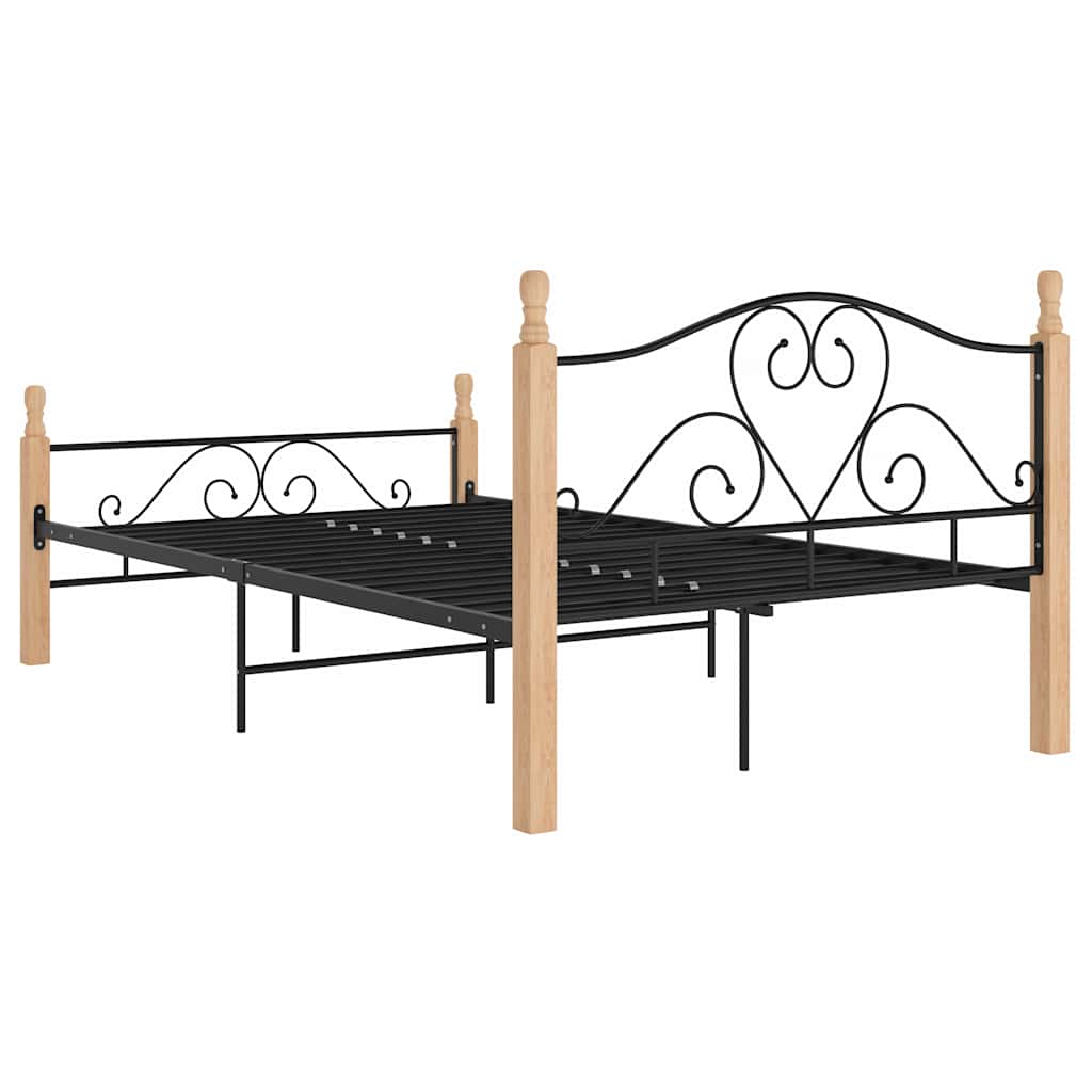 Bed Frame without Mattress Black Metal 120 x 200 cm