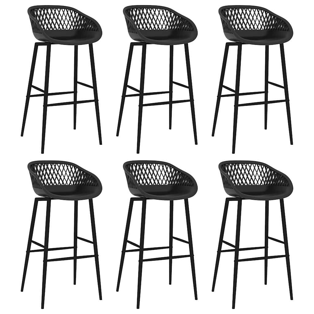 vidaXL 7 Piece Bar Set Black 6