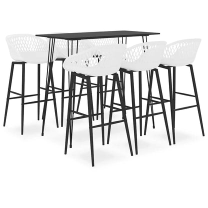 vidaXL Bar Set | Black and White | MDF, Metal, PP | Standard | Ergonomic 1