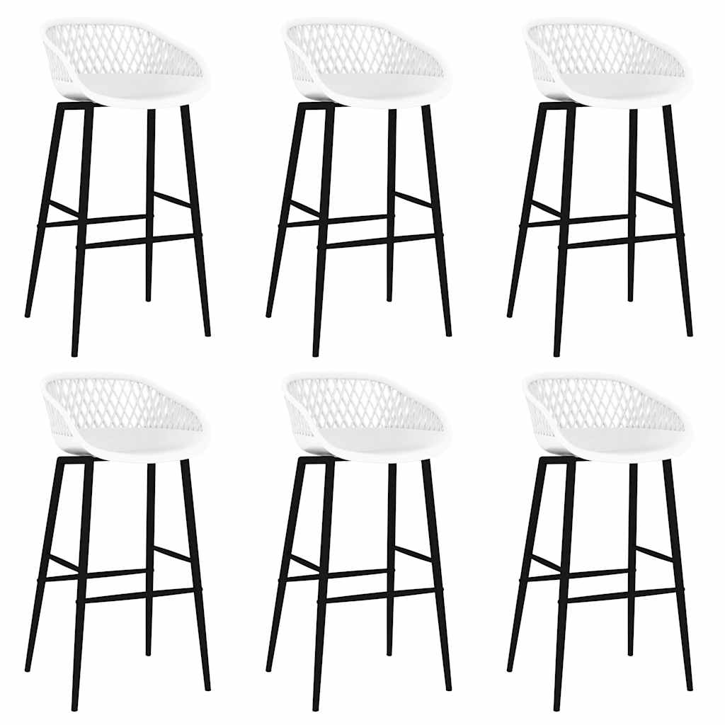 vidaXL Bar Set | Black and White | MDF, Metal, PP | Standard | Ergonomic 6