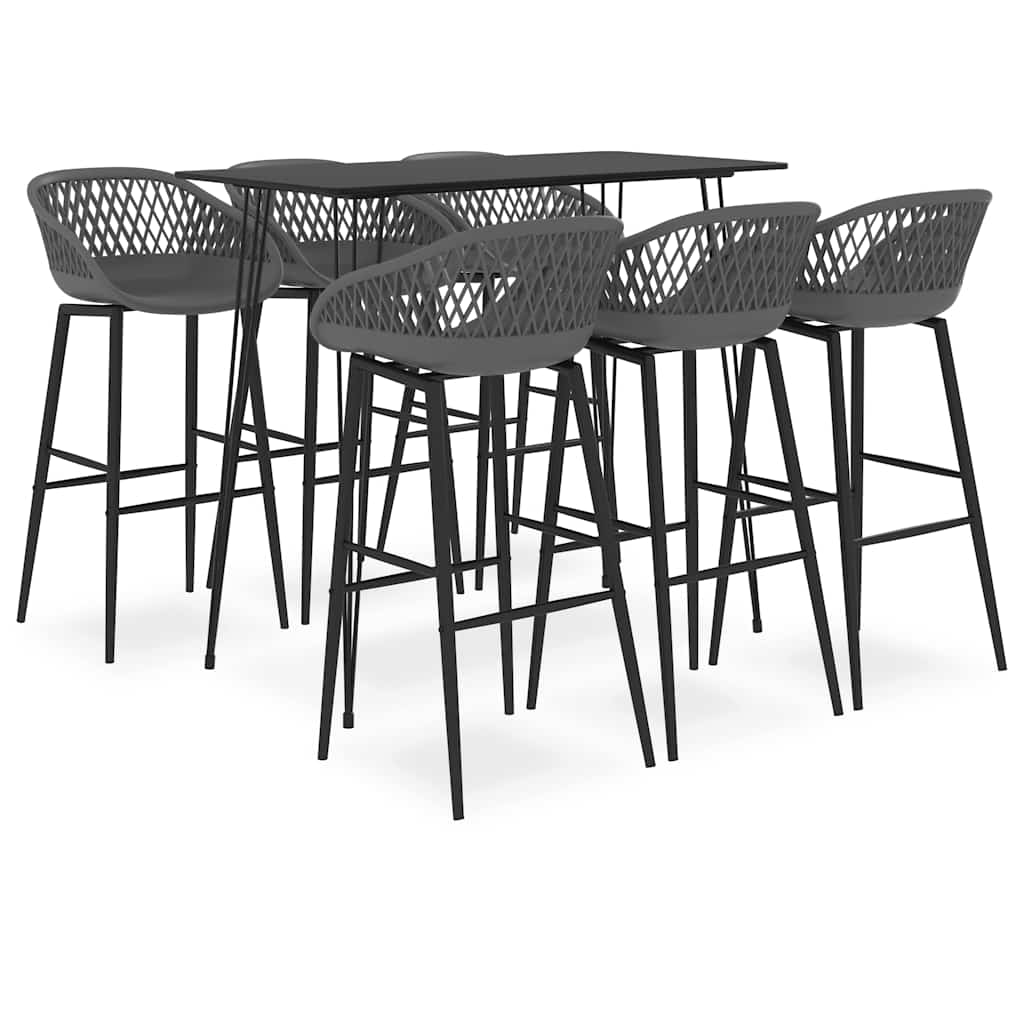 vidaXL Bar Set | Black and Grey | MDF, metal, PP | Medium | Ergonomic | Bar Set 1