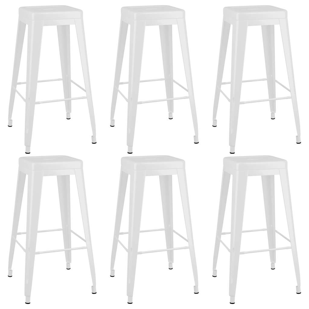 vidaXL Bar Set | White | MDF | Medium | Stackable | Bar Set | Rectangular 6