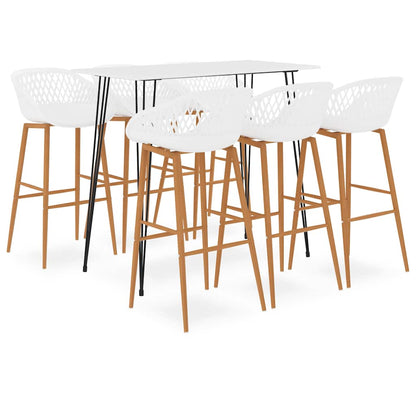vidaXL Bar Set | White | MDF, Metal, PP | Large | Durable | Bar Set 1